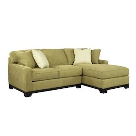 Contemporary Two Piece Sectional Sofa with RAF Chaise